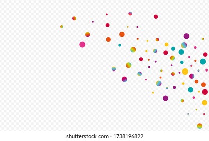 Magic Dust Decoration Transparent Background. Holographic Celebration Circle Illustration. Festival Design. Colorful Top Banner.