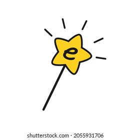 Magic e wand icon. Clipart image isolated on white background