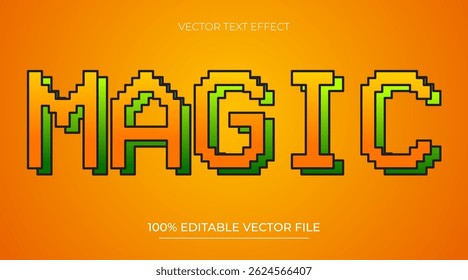 Magic editable text effect in classic pixel style
