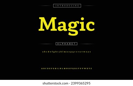 Magic Elegant Font Uppercase Lowercase and Number. Classic Lettering Minimal Fashion Designs. Typography modern serif fonts regular decorative vintage concept. vector illustration