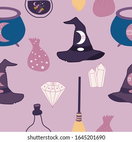 magic elements in a seamless pattern design,perfect to use on the web or in print