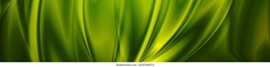 Magic emerald green smooth waves banner design. Abstract vector background