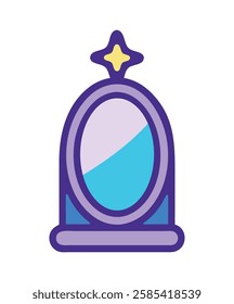 Magic enchanted mirror vector illustration