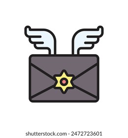 Magic Envelope Icon Vector Illustration