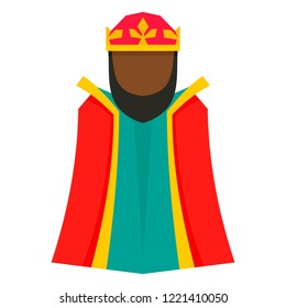 Magic epiphany king icon. Flat illustration of magic epiphany king vector icon for web design