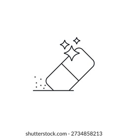Symbol des magischen Radierwerkzeugs. Gummiradierer, der Funkeln hinterlässt. AI entfernen Objekt und Foto Retusche Symbol Vektorgrafik.