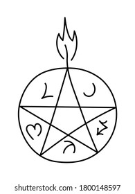 MAGIC ESOTERIC CANDLE ON A WHITE BACKGROUND IN VECTOR