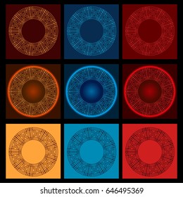 Magic Esoteric Geometric Circle Shapes for Video Game Design, Set of 9 - Vector Illustration Version 3