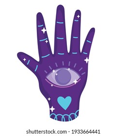 magic esoteric hand astrology isolated