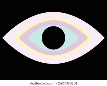 Olho mágico, símbolo espiritual, logotipo, emblema. Ilustração artística vetorial.