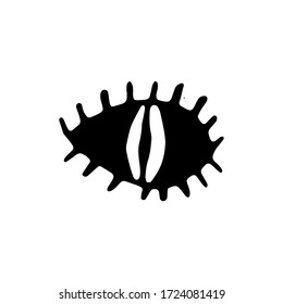 magic eyes with lashes.Witchcraft and halloween attributes doodles. demonic, spirituality stuff, signs and symbols. Vector illustration isolated on white background.Tattoo