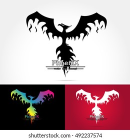 Magic Fairy Bird Abstract Logo design vector template. Flying Phoenix creative Logotype icon,Vector illustration isolated on white background