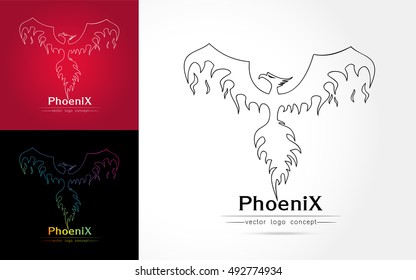 Magic Fairy Bird Abstract Logo design vector template. Flying Phoenix creative Logotype icon,Vector illustration isolated on white background