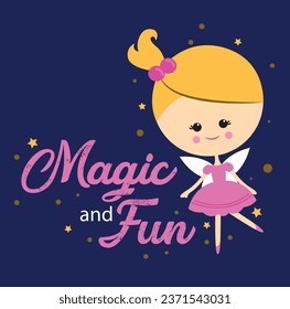 Magic Fairy design on blue background