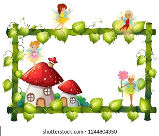 Magic fairy tale frame illustration