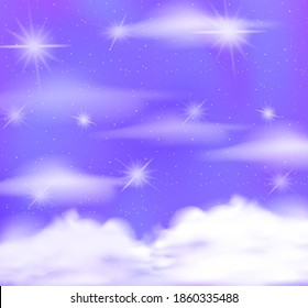 Magic fairy tale pastel sky background illustration