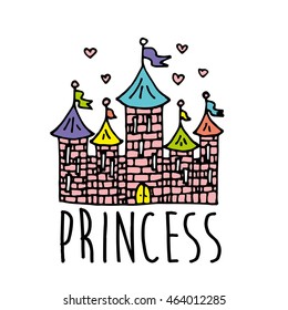 Magic Fairy Tale Princess Castle. Vector Illustration. Eps 10