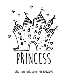 Magic Fairy Tale Princess Castle. Vector Illustration. Eps 10