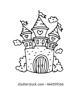 Magic Fairy Tale Princess Castle. Vector Illustration. Eps 10