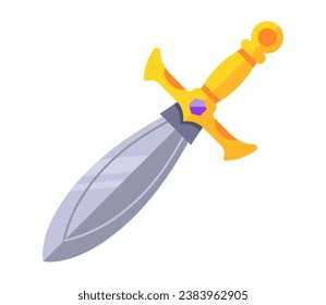 magisches Märchenschwert. flache Vektorgrafik.