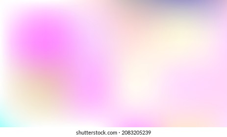 Magic Fairytale Holographic Vector Background. Dreamy Vibrant Pink, Purple Mesh Gradient Overlay. Fantasy Holographic Iridescent Unfocused Wallpaper. Cosmic Horizontal Poster or Banner Background.