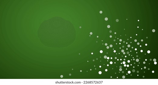 Zauberhafter, fallender Schneeschuhhintergrund. Subtile fliegende Schneeflocken und Sterne auf Weihnachtsgrünem Hintergrund. Zauberhafte Winterurlaubslandschaft.   Große Vektorgrafik.