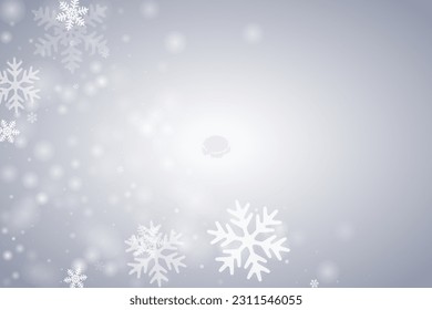 Magic falling snow flakes background. Winter dust ice elements. Snowfall sky white gray wallpaper. Soft snowflakes christmas vector. Snow hurricane scenery.