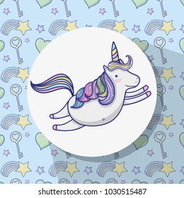 Magic and fantastic unicorn cute cartoon