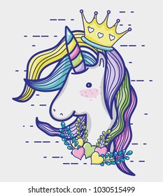 Magic and fantastic unicorn cute cartoon