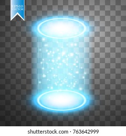 Magic fantasy portal. Futuristic teleport. Light effect. 