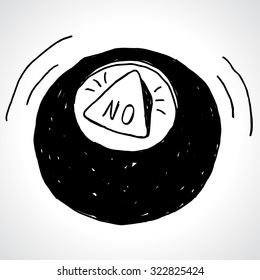 Magic fate ball with text no vector illustration.