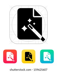 Magic file icon. Vector illustration.