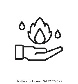 Magic Flame Outline Icon Vector Illustration