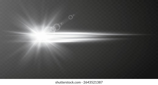 Magic flash of light and explosion of star with rays of light.Vector EPS 10.