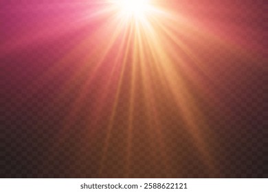 Magic flash of star and lens light rays, spark explosion, line effect.