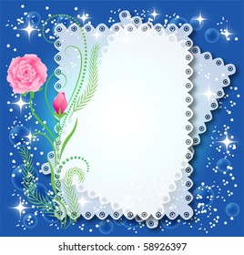 Magic floral background with stars