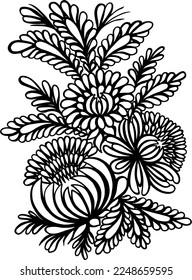 Muelle de flor mágica, parte del arte folclórico ucraniano Petrykivka. Ornamento de flores en estilo de pintura decorativa