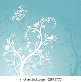 Magic flower pattern with a butterfly.