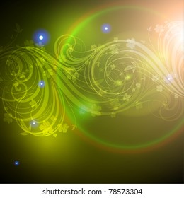 Magic flower vector for summer design. With sun shine. Eps 10.