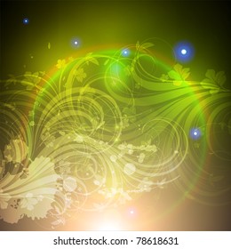 Magic flower vector for summer design. With sun shine. Eps 10.