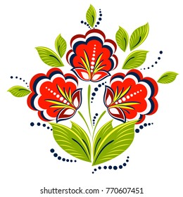 Magic flowers and plants for Greeting card
