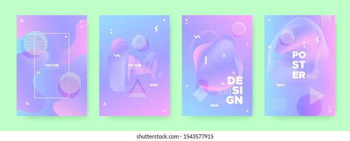 Magic Fluid Banner. Violet Holographic Background. Blue Memphis Composition. Pink Flow Shapes. Fluid Poster. Neon Hologram Gradient. Blue Memphis Elements. Wave Shapes. Pastel Cover.