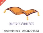 Magic flying carpet design vector modern isolated illustration