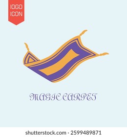 Magic flying carpet logo icon design modern vector isolated illustration