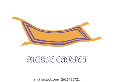 Magic flying carpet logo icon design modern vector isolated illustration