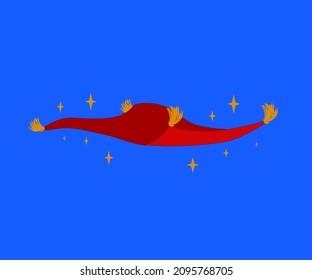 Magic Flying Carpet. An Object. Vector Illustration.