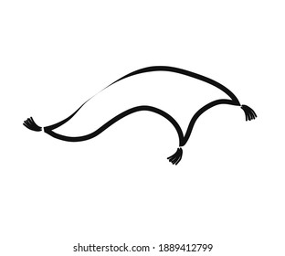 Magic flying carpet on a white background.Vector illustration.