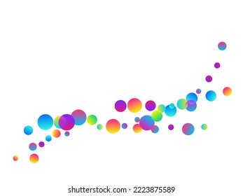 Magic flying confetti scatter vector illustration. Rainbow round elements birthday decor. Surprise burst falling confetti. Holiday celebration decoration background. Fun greeting.