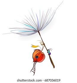 Magic flying transport.Magic flying dandelion.