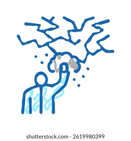 Vector de dibujo de icono de doodle de enfoque mágico. signo de enfoque mágico. ilustración de símbolo aislado